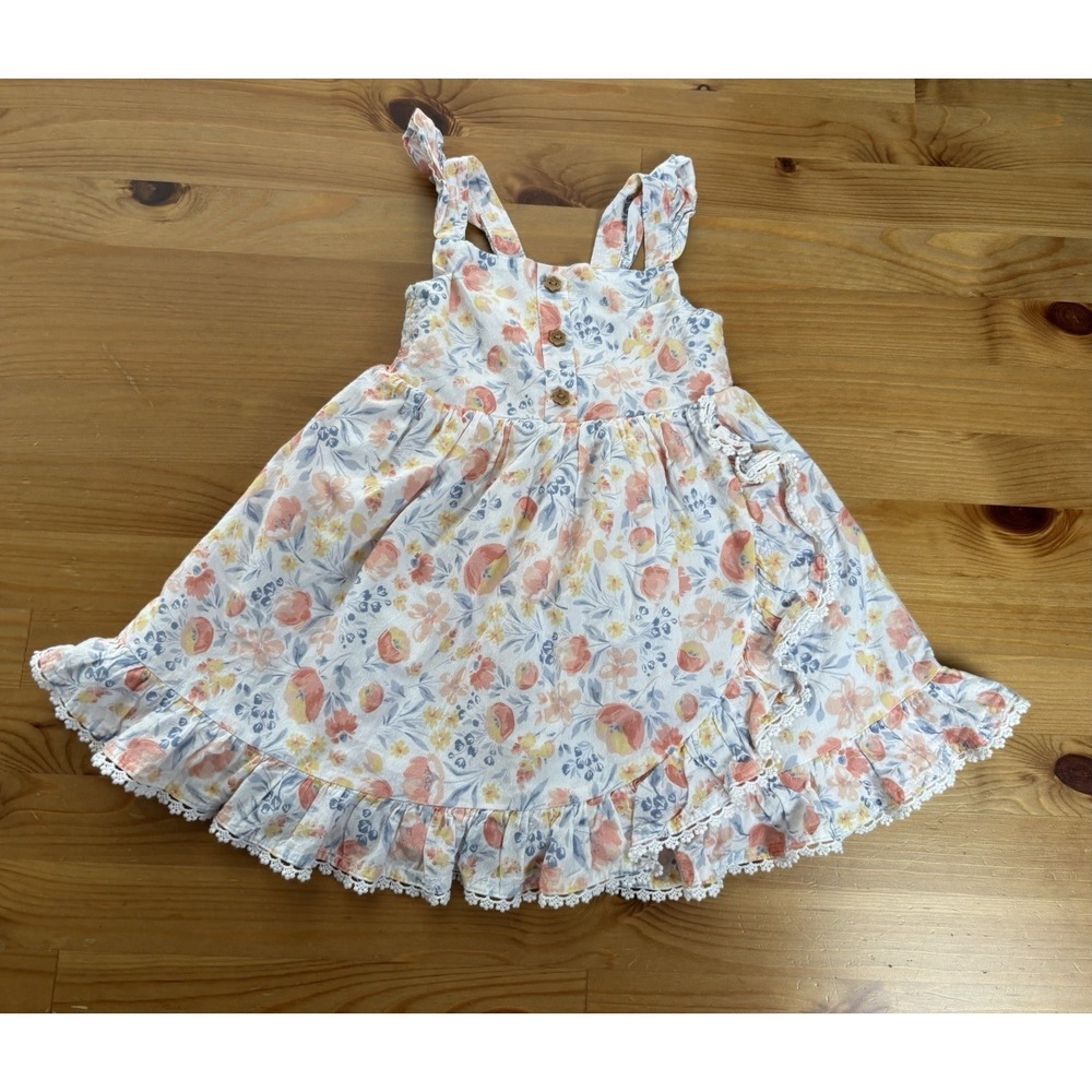 Tommy Bahama Toddler Girls Floral Ruffle Sleeveless Dress Size 12‎ months